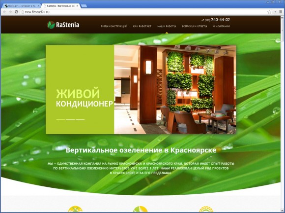 Сайт компании RaStenia от Антона Ковалева (и, возможно, Компании)